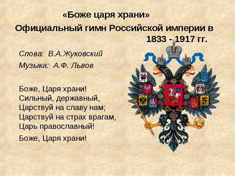 6 января 1834 года гимн «Боже, царя храни!» принят в качестве гимна Российской империи