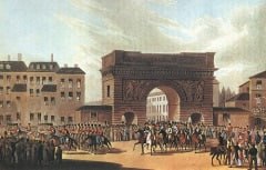 31 марта 1814 года в полдень в Париж торжественно вступили отборные части союзных войск во главе с императором Александром I и командующими союзными войсками