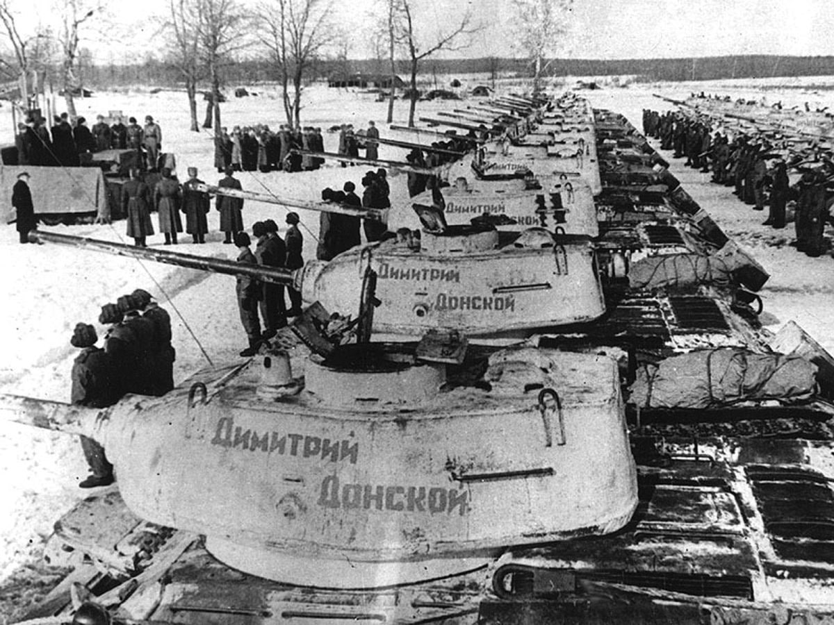 7 марта 1944 года Красная армия получила танковую колонну «Димитрий Донской»